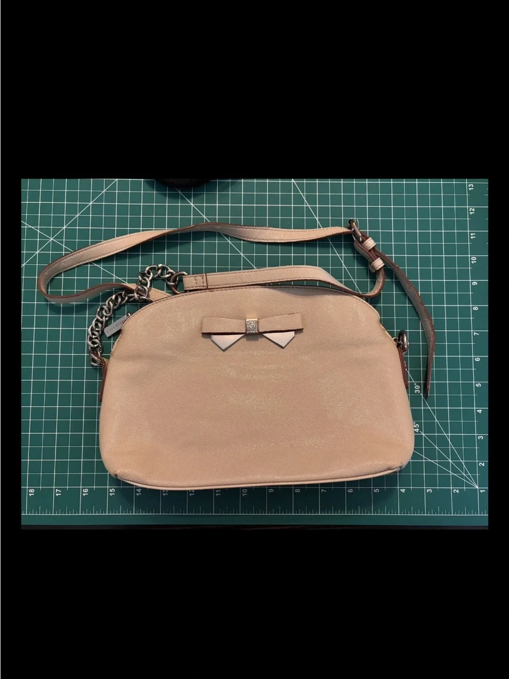 Nude Anne Klein Bow Accent Crossbody Bag